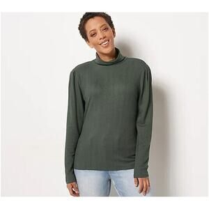 CANDACE CAMERON BURE NEW $51 Puff Sleeve Turtleneck in Joshua Tree XS